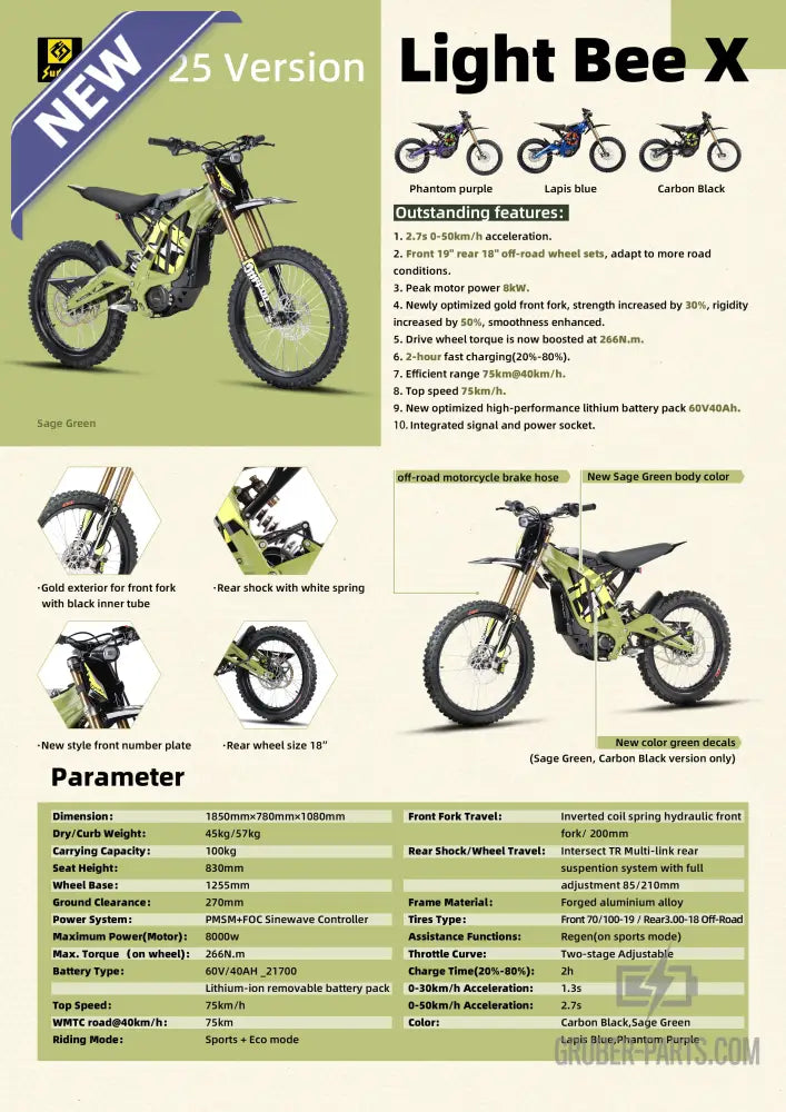 Sur-Ron Light Bee X L1E Street Legal 40Ah 3.0 2025 Vorbestellung